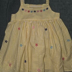 Yellow Gingham Dress with Star Embroidery By Counting Daisies